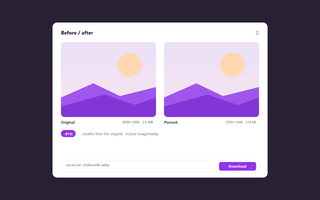 Convert freely between JPG, PNG and WebP